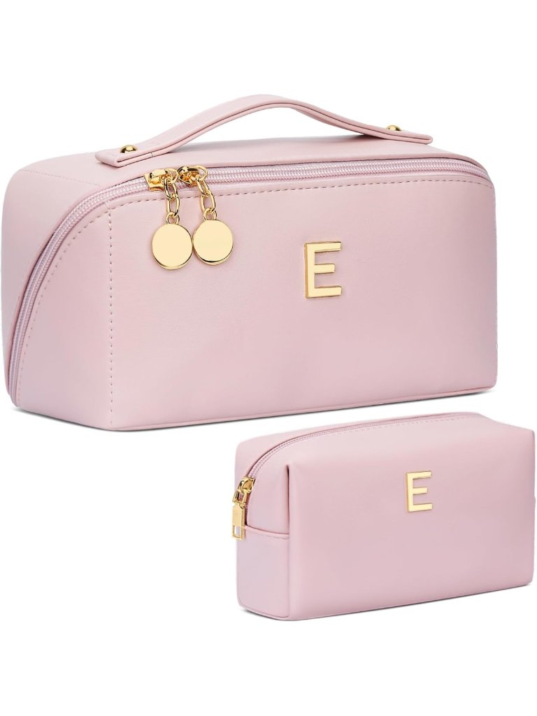 Personalized Makeup Organizer Bag Set For Women & Teens - Travel Cosmetic Case